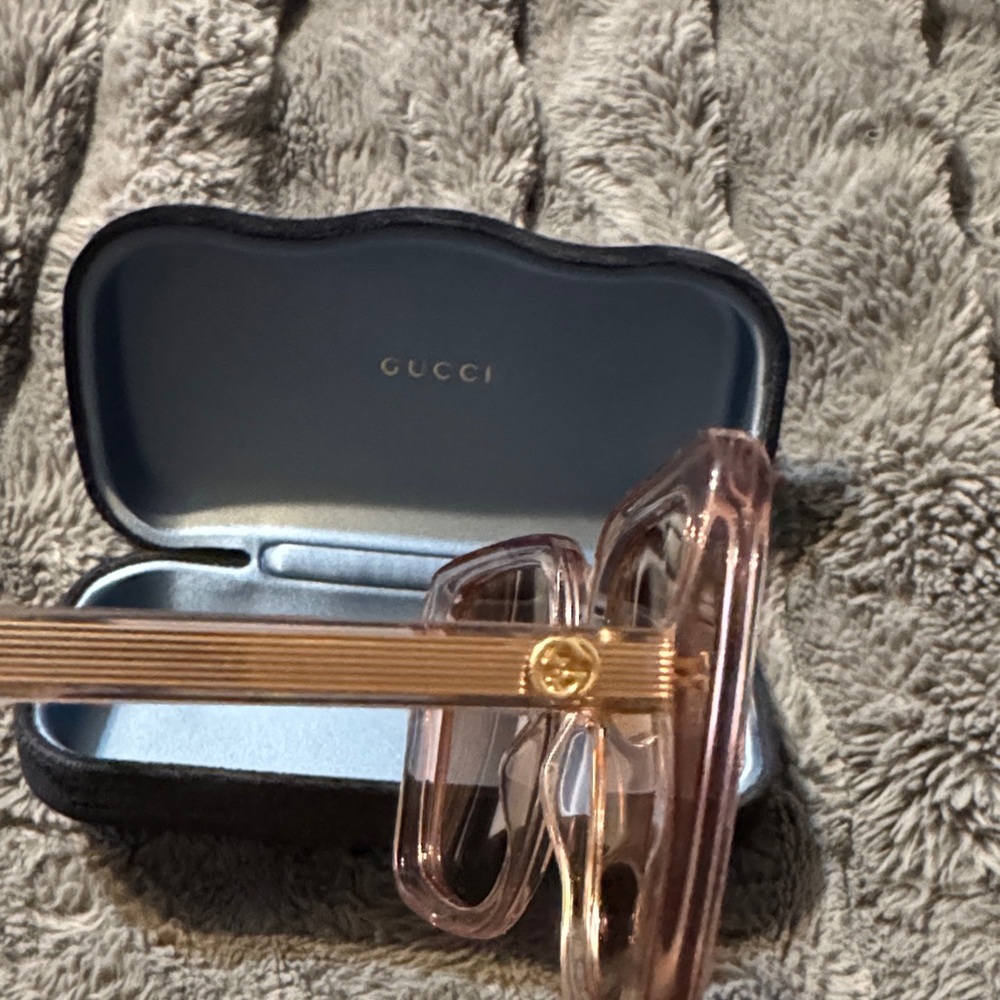 Gucci Translucent Light Brown Oversized Square Su… - image 3